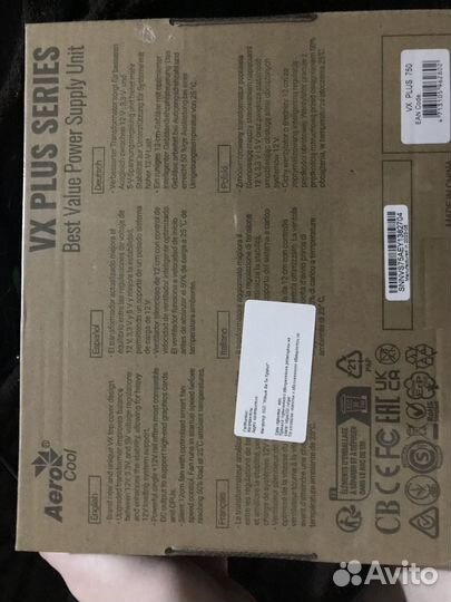 Блок питания AeroCool VX-750 plus 750W