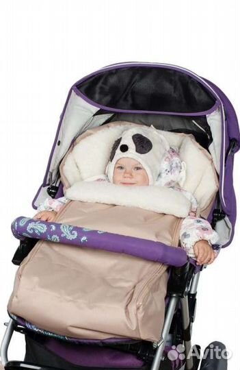 Зимний конверт в коляску на овчине до 3 лет