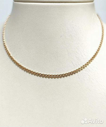 Золотая цепочка Бисмарк, полновесная, замок коробочка, длина 55 см, вес 6,54 г*