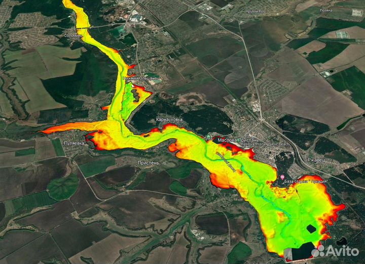 Карта глубин белгородского водохранилища