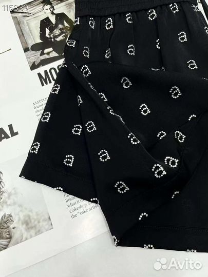 Шелковые шорты alexander wang белые черные