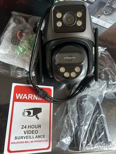 Камера видеонаблюдения wifi уличная,двойная 8Mp