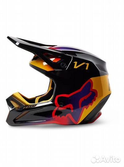 Кроссовый шлем Fox V1 Toxsyk Helmet, black (S)