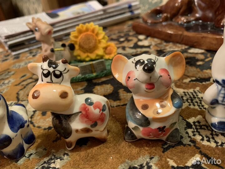 Фигурки животных гжель