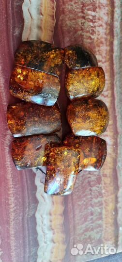 Очень крупный браслет из янтаря 104 гр