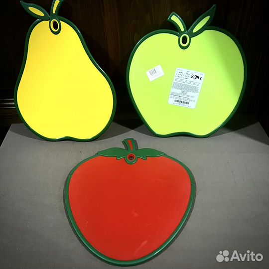 Доска разделочная, комплект 3 штуки дизайн фрукты