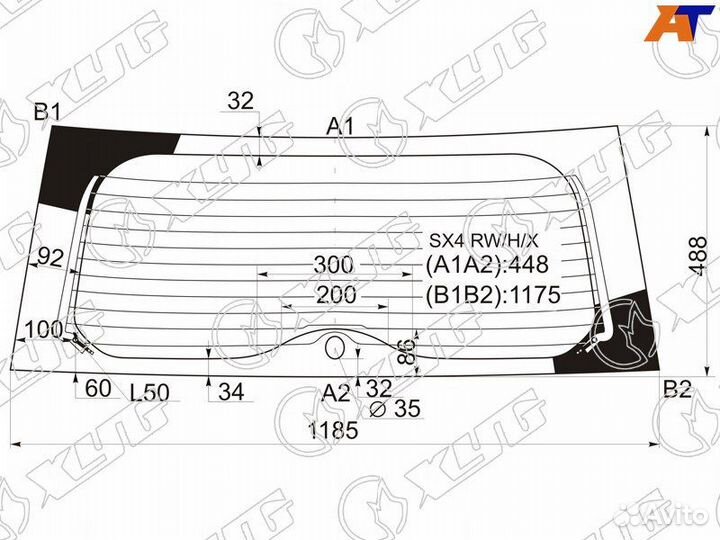 Стекло заднее для Suzuki SX4 2006-2014 556833