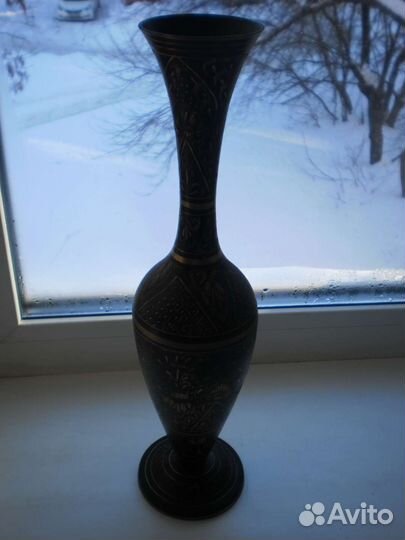 Ваза латунная индия времён СССР Высота 348 мм