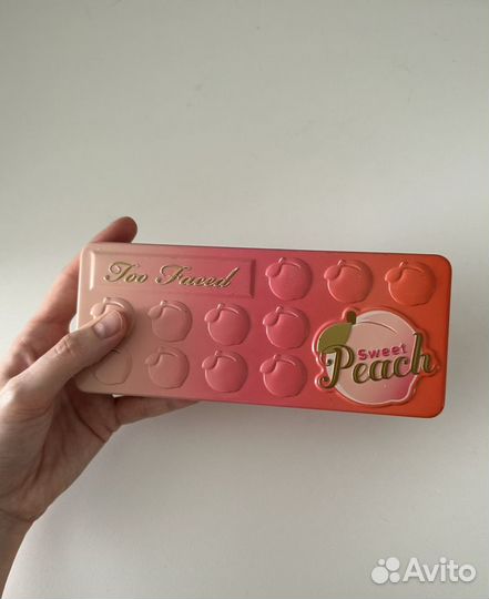 Too faced sweet peach палетка теней, оригинал