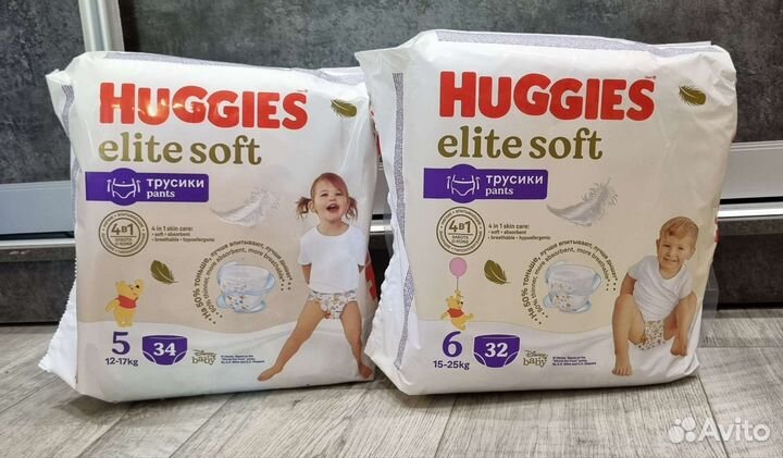Подгузники трусики Huggies elite soft