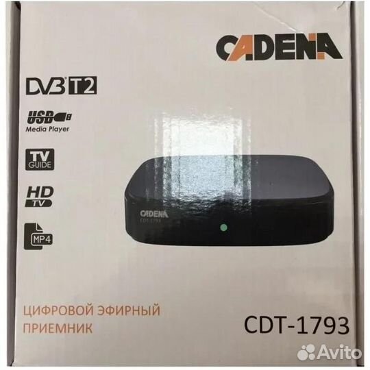 Ресивер Cadena CDT-1793 черный DVB-T2 #275501