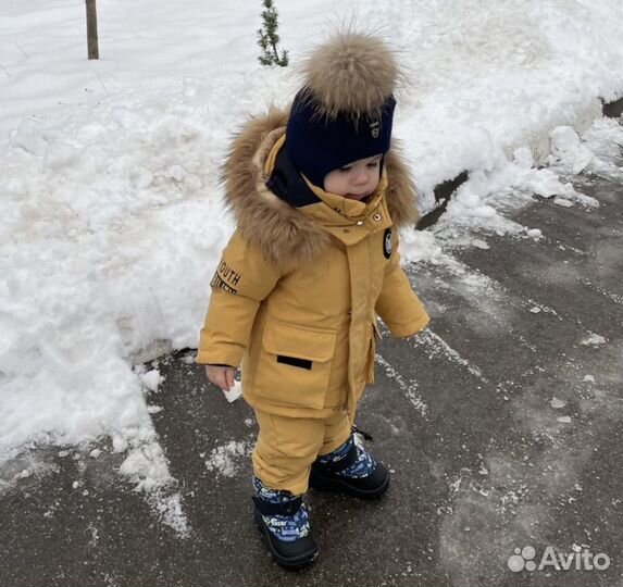 Зимний комбинезон для мальчика пух-перо