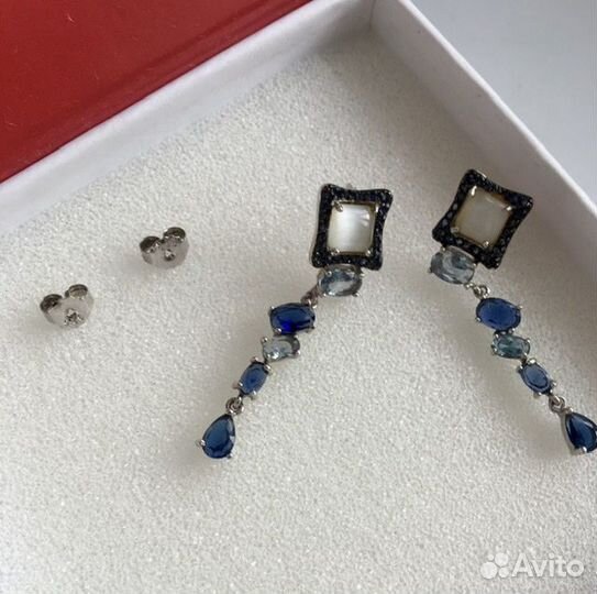 Серьги с фианитами
