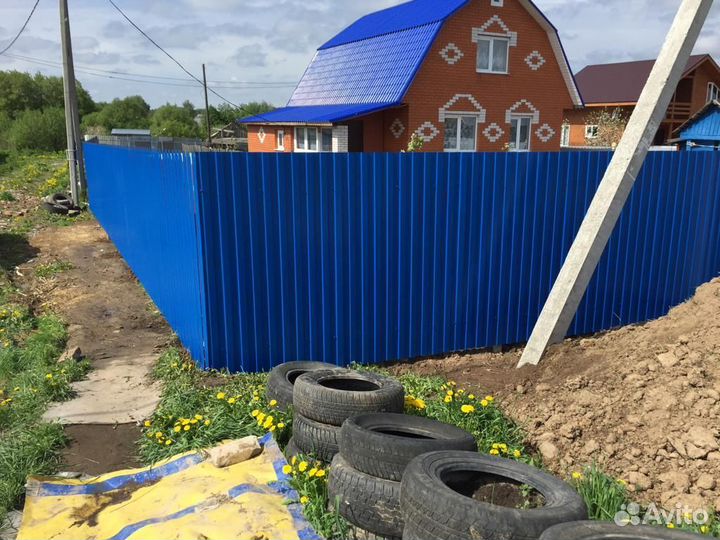 Забор из профнастила с установкой