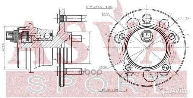 Ступица задняя с датчиком абс asva tywh-IPS10R
