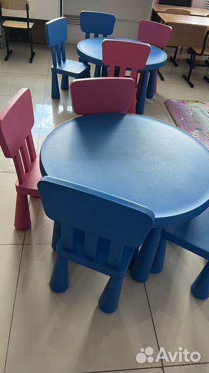 Детский стол и стул IKEA маммут