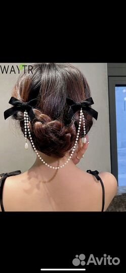 Бархатные банты для волос на зажимах