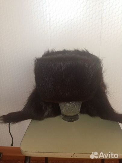 Мужская шапка-ушанка нутрия