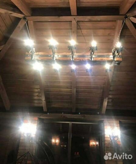 Люстра из бруса