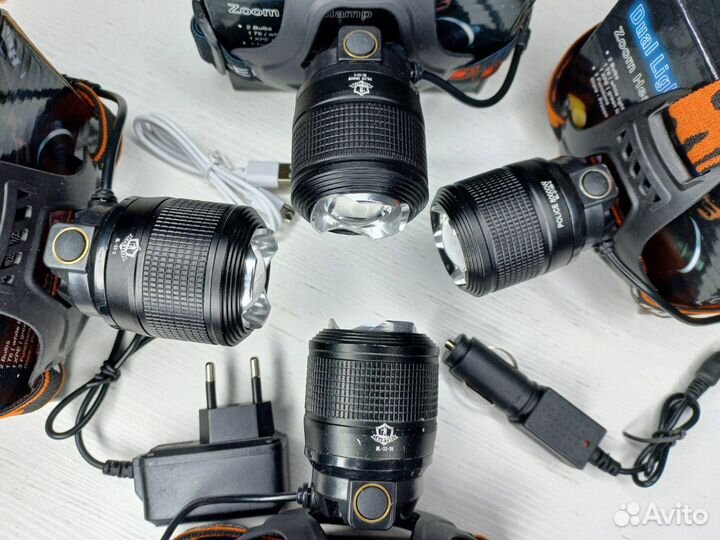 Сверхмощные налобные фонари 4 разных цвета