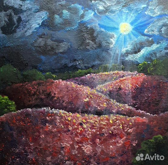 Картина маслом на холсте полнолуние