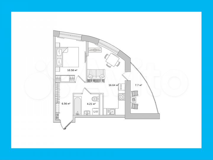 1-к. квартира, 39,1 м², 21/23 эт.