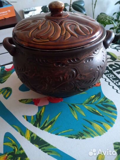 Жаровня для запекания из красной глины