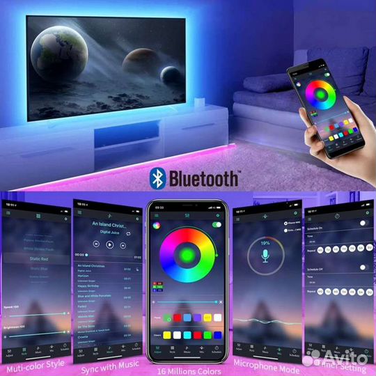 Гибкая светодиодная лента 5 В, SMD 5050, RGB, 300