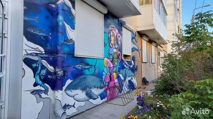 Роспись стен, граффити, аппаратная покраска стен