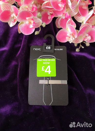 Ч13 зажим для галстука Next сток+ цепочка на ворот