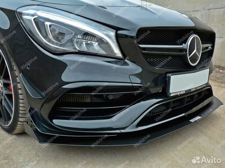 Губа передняя Mercedes CLA C117 X117 рест AMG