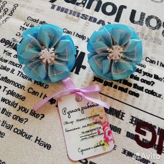 Новогодние бантики, резиночки для волос