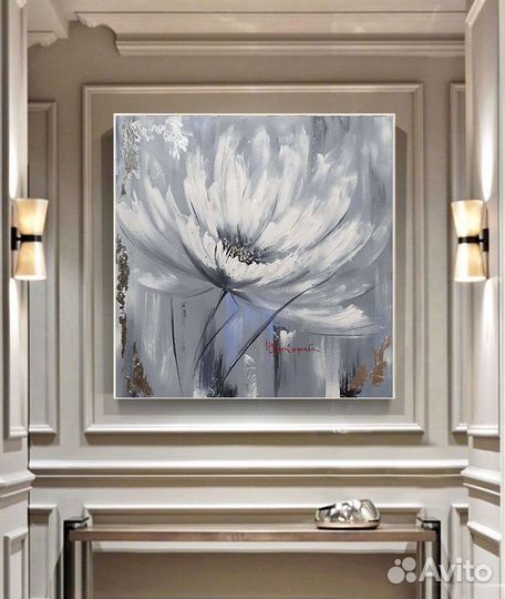 Современная картина цветок 50\50см