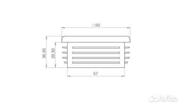 Заглушка для профильной трубы 80х80