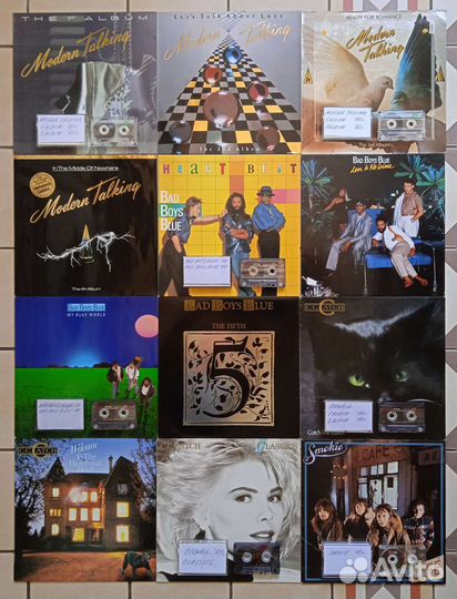 Аудиокассеты с записями с фирменных пластинок