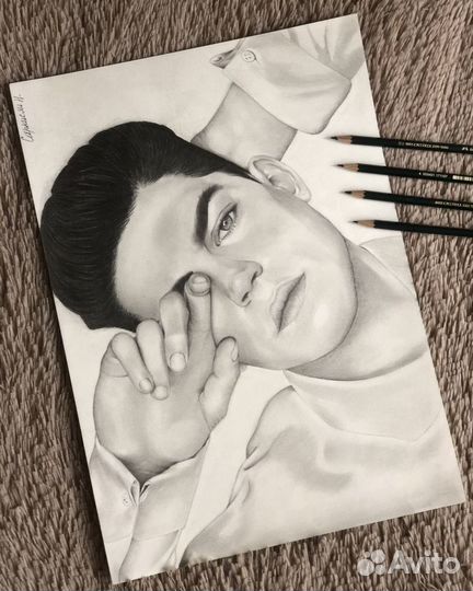 Портрет по фото карандашом