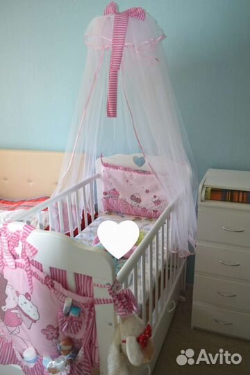Балдахин, бортики в кроватку для девочки