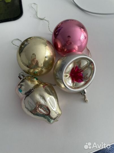 Ёлочные стеклянные игрушки, СССР, 60е