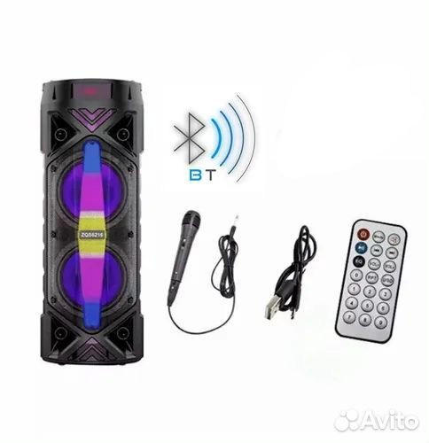 Мощная колонка ZQS 6216 с микрофоном