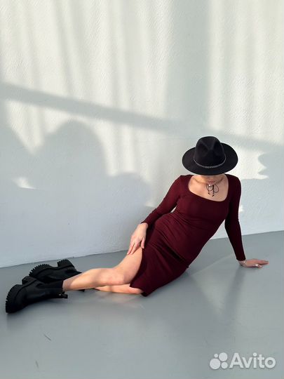 Платье лапша с разрезом