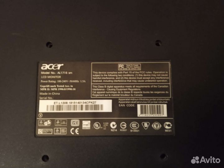 Монитор Acer 17дюймов
