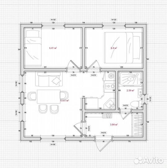 Модульный дом 6х6м