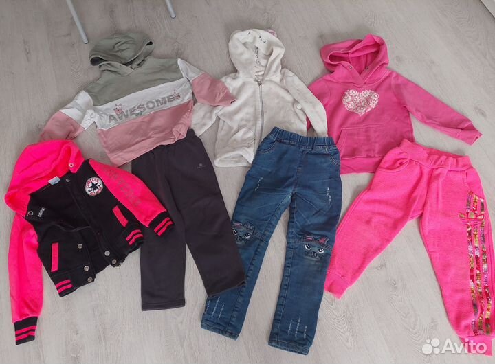 Большой пакет вещей на девочку р110