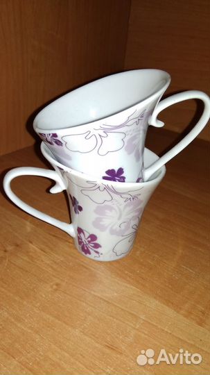 Две кофейные чашки костяной фарфор