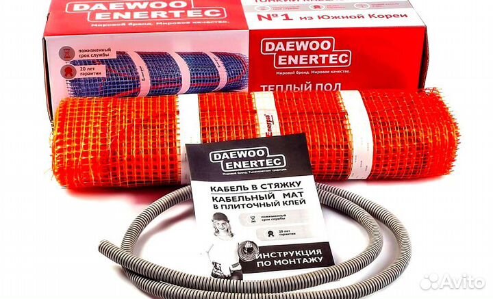 Кабельный мат для теплого пола daewoo enertec