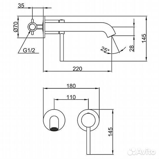 Смеситель для раковины Gappo G1206-9