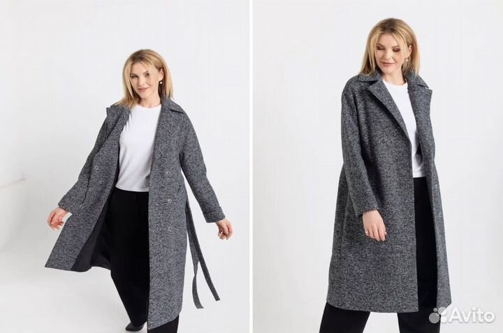 Пальто драповое весеннее длинное демисезонное серо