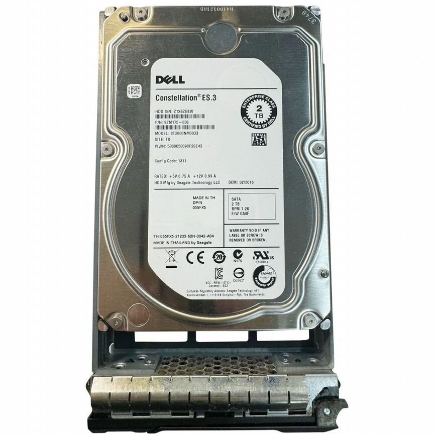 [55FX5] Жесткий Диск Dell 2tb 7200 Sata3 3.5" Hdd 55fx5