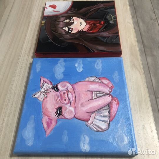 Картина Свинка акрил, холст