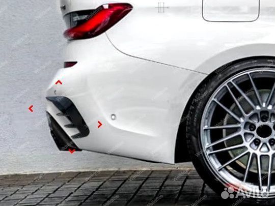 Жабры в задний бампер BMW 3 G21 дорест черные